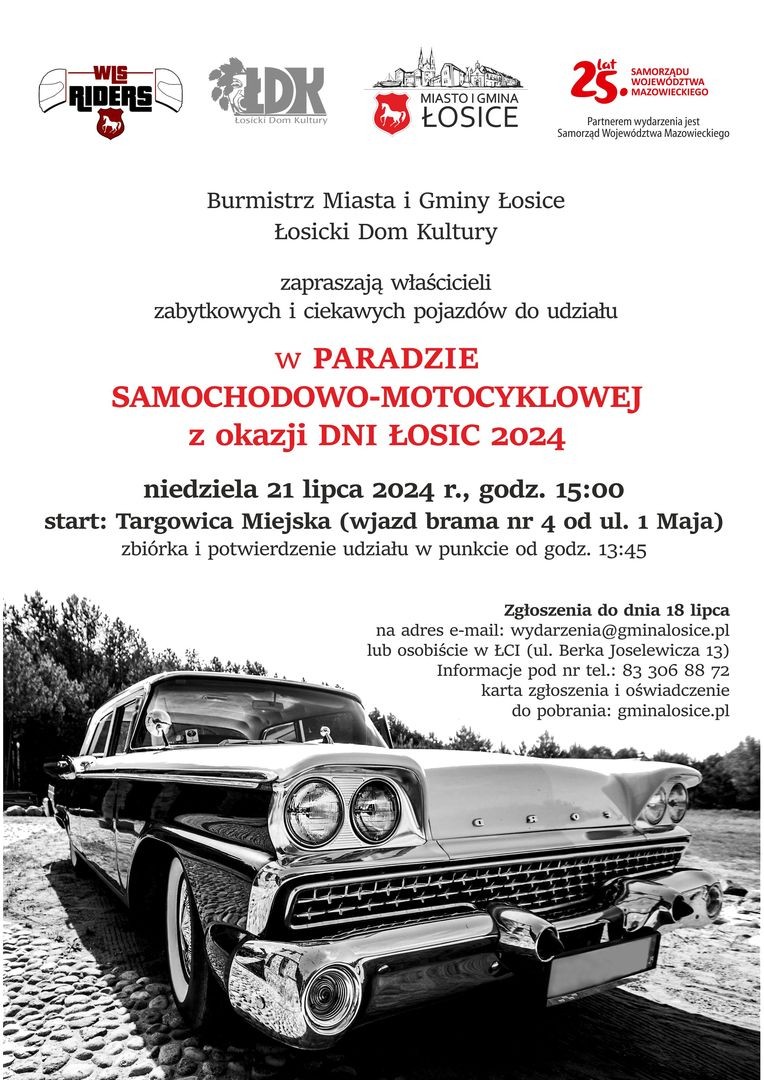 Parada samochodowo – motocyklowa podczas Dni Łosic 2024
