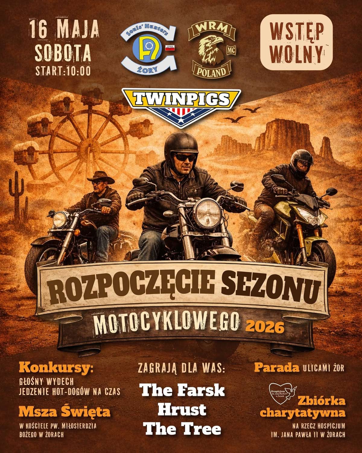 Rozpoczęcie Sezonu Motocyklowego 2026 w Twinpigs w Żorach